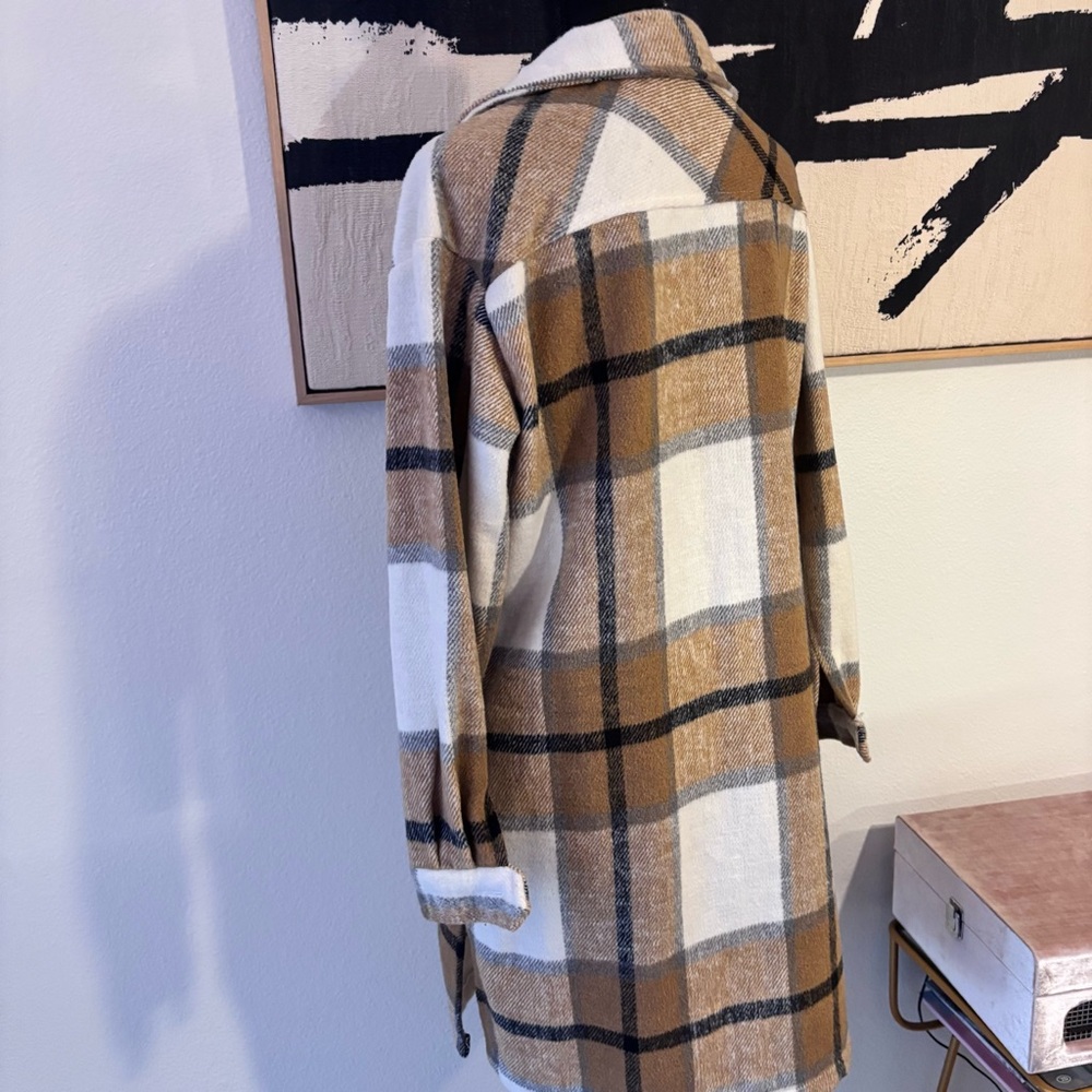 Plaid Button-Up Flannel Jacket - image 4